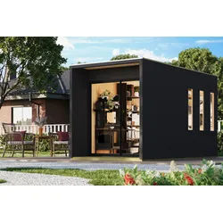 Karibu Design Gartenhaus Home Office Studio 2 Blackline - 73 mm
