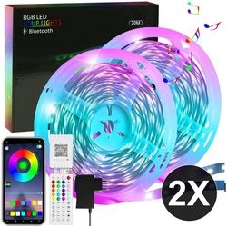 ZMH LED-Streifen RGB einstellbar mit Fernbedienung App LED-Streifen Whonzimmer, 20M, Music Sync mit Ferbedienung RGB Esszimmer Flur