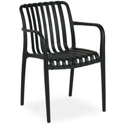 Idimex Gartenstühle Tulipano 6Er-Set , Schwarz , Textil , Mode , 55x82x59 cm , Gartenmöbel, Gartenstühle, Gartenstühle