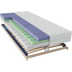 Boxxx Matratzenset , Holz , 2-teilig , Birke , Schichtholz , H2 + H3 , 120x210 cm , Härtegradauswahl, Bezug abnehmbar/waschbar,Federleisten mit Duokappen, Mittelgurt, individuelle Liegehärteeinstellung, nicht verstellbar , Schlafzimmer, Matratzensets