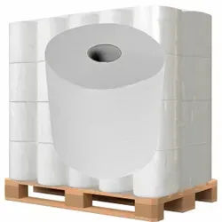 Rollenhandtuchpapier, 2-lagig, hochweiß, Midi-Rolle, Innen- und Außenabwicklung, 1⁄2 Palette = 20 Pakete à 6 Rollen = 120 Rollen