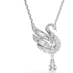 Swarovski Kristallanhänger Swarovski Swan Vienna Anhänger 5723387 Rhodiniert Schwan Weiß (1-tlg) silberfarben