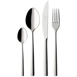 Villeroy & Boch Besteck-Set Piemont Tafelbesteck 24er Set (24-tlg), Edelstahl, Spülmaschinenfest silberfarben