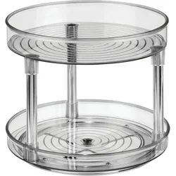 mDesign Aufbewahrungssystem Drehbares Rundtablett Ablage Organizer Küche der Bad mDesign rauchgr