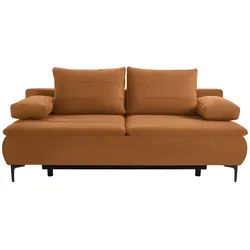 Novel Boxspringsofa , Rostfarben , Textil , Füllung: Schaumstoff , 204x93x100 cm , Stoffauswahl, Schlafen auf Sitzhöhe , Wohnzimmer, Sofas & Couches, Sofas, Textilsofas