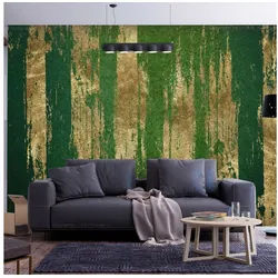 KUNSTLOFT Vliestapete Golden-Green Expression 2.94x2.1 m, Matt, lichtbeständige Design Tapete bunt 2.94 m x 2.10 m