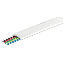 Goobay Telefonflachkabel 6-adrig, 100 m Rolle, AWG 28, CCA (kupferkaschiertes Aluminium) - Kupferkaschierter Aluminiumleiter (CCA)