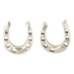 Order & Smile Schmuck Paar Ohrstecker Kinder Ohrringe: Pferde Ohrstecker Hufeisen Silber silberfarben