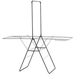 Brabantia Turmwäschetrockner , Schwarz , Metall , 66.1x98.9 cm , Kindersicherung, klappbar, Kleiderbügelhalter, platzsparend, rostfrei , Haushalt & Kleinelektro, Wäschepflege, Wäscheständer