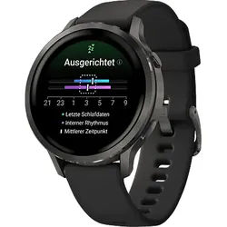 GARMIN Venu 4 41 mm Smartwatch Edelstahl und faserverstärktes Polymer Silikon, 18 mm, Handgelenkumfang 110-195mm, Schwarz/Schiefergrau