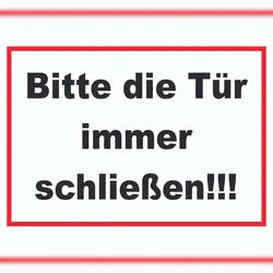 HB-Druck Schild Bitte die Tür immer schließen schwarz-weiss-rot A4 (210x297mm)
