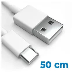 Justcom Kyocera DIGNO SANGA edition USB-Kabel, USB-C, USB-A (50 cm), Schnellladekabel, Datenkabel, Handy, Tablet weiß