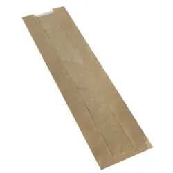 Papstar Pure Sichtstreifenbeutel, PLA, Backwarenbeutel aus Kraftpapier mit Sichtstreifen, 1 Karton = 1000 Stück, 12 x 58 cm