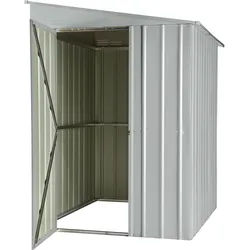 Globel Anlehn-Metallgerätehaus Wandzierde Lean-To L56 - L58 155 x 242 cm (Modell L58) silber-metallic