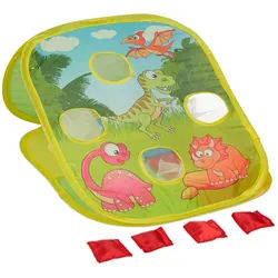 Relaxdays Sacklochspiel , Multicolor , Textil, Metall, Naturmaterialen , 50.5x58 cm , Freizeit & Co, Gartenspielzeug