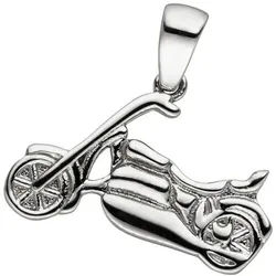 JOBO Kettenanhänger Anhänger Motorrad 13 mm, 925 Silber rhodiniert silberfarben