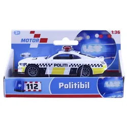 Politibil dansk m/pullback die-cast 11cm 1:36