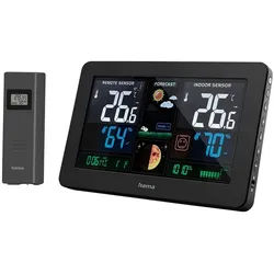 Hama HAMA Wetterstation "Premium", mit LED-Farbdisplay und LED-Ladefunktion Funkwetterstation