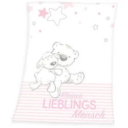 Babydecke Lieblingsmensch Microfaserflausch-Decke 75/100 cm Kuscheldecke, Herding, Kinder Kuscheldecke Babydecke bunt