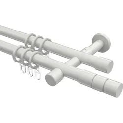 GARDINENSTANGE Prestige Elanto 360 cm (geteilt in 2 x 180 cm), 2-läufig, 20 mm Ø Weiß