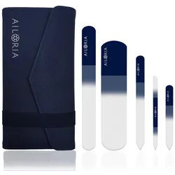 AILORIA Glasnagelfeile CONTOUR LUXE Glas-Nagelfeilenset, Set, 5-tlg., Glas-Nagelfeilenset blau