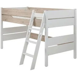 Paidi Hochbett , Weiß, Eichefarben , Holzwerkstoff , Buche , massiv , 90x200 cm , Baby & Kindermöbel, Kinder- & Jugendzimmer, Stockbetten