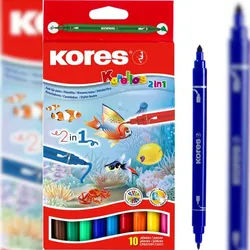 Kores Fasermaler Korellos 2 in 1 spitz/breit VE=10 Stück