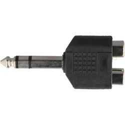 Goobay Cinch Adapter, stereo Buchse zu AUX Klinke 6,35 mm Stecker - 1x 6,35-mm-Klinkenstecker (3-polig, stereo) > 2x Cinchbuchse (Audio links/rechts)