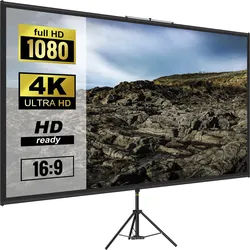 VEVOR 16:9 Beamer Leinwand 4K HD Präsentationswand Stativ Projektionsfläche 227x127cm Rolloleinwand ​160-Grad-Betrachtungswinkel Leinwand 200-250cm höhenverstellbar ideal für Heimkino Tagungsraum