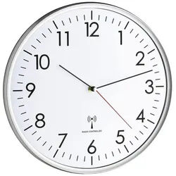 TFA Dostmann Funkwanduhr TFA Funk-Wanduhr silberfarben