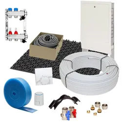 30 m2 Set Noppensystem 11 mm WLG 040 16x2 Alu-Verbundrohr Raster 15 cm 2 Heizkreise Regler 230 V + Zubehör