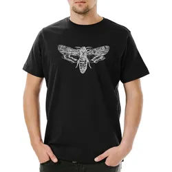 Urban Backwoods Print-Shirt Moth Herren T-Shirt Motte Death Skelett Skeleton Black White Mothman (1-tlg) Gothic Horror Insekt Insekten schwarz 5XL