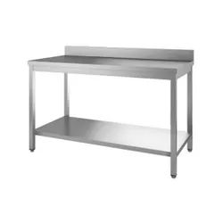 GastroHeld Gastro Table de travail ECO en inox adossée avec étagère basse 20 x 6