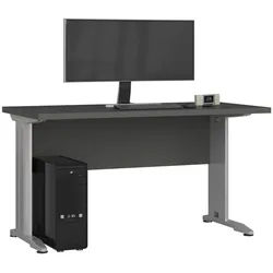 Raumhirsch Furniture Schreibtisch Graphit Grau 76/135/60 , Graphitfarben , Holzwerkstoff , Rechteckig , 135x76x60 cm , Büromöbel, Schreibtische, Schreibtische
