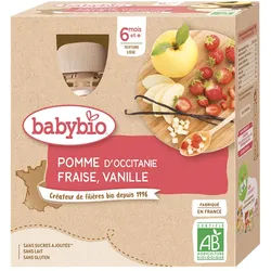 Babybio Trinkflaschen Apfel aus der Provence, Erdbeere, Vanille