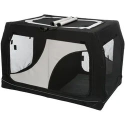 TRIXIE Mobile Kennel Vario Double, S: 91 x 60 x 61 / 57 cm, schwarz / grau