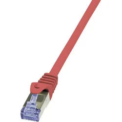 LogiLink LogiLink CQ3064S RJ45 Patchkabel CAT 6a S/FTP 3.00 m Rot Flammwidrig, Netzkabel, (300.00 cm) rot