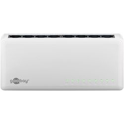Goobay 8-Port Gigabit Ethernet Netzwerk-Switch - 8x RJ45-Buchsen, Autonegotiation, 1000 Mbit/s