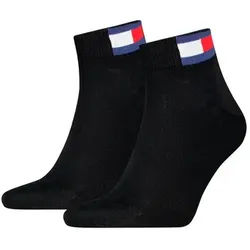 TOMMY HILFIGER Unisex Socken Quarter TJ Flag 2er Pack - black - 43-46