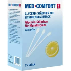 Med-Comfort Glycerin-Mundpflegestäbchen Lemon 100 mm, 75 Stück