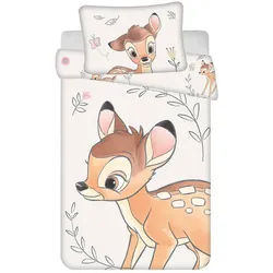 Disney Bambi Kinderbettwäsche Kinder Bettwäsche-Set – Bettbezug 100x135 cm + Kissenbezug 40x60 cm weiß