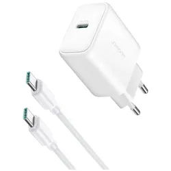 JR-TCF24 USB-C PD 30W QC SFC network charger - white + 1m USB-C cable