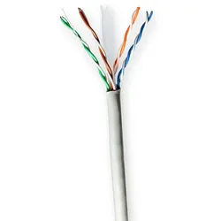 Nedis Netzwerk-Kabel Rollen - CAT6 - Solid - U/UTP - CCA - 100.0 m - Innenbereich - Rund - PVC - Grau - Pull Box - ausziehbar