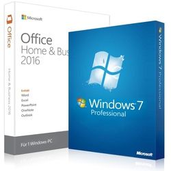 Windows 7 Professional + Office 2016 Home & Business + Lizenzschlüssel