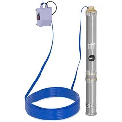 hillvert Brunnenpumpe - 95 mm / 3,75'' - 4800 l/h - 750 W - 20 m Kabel / 91 m Förderhöhe - Edelstahl