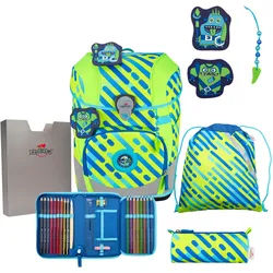 DerDieDas ErgoFlex Tiny Exklusiv NEON Schulrucksack 5-teiliges Set Neon Monster