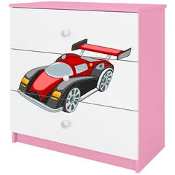 Raumhirsch Furniture Kommode Babydreams Rennwagen 81/81/41 , Rosa , Holzwerkstoff , Rechteckig , 81x81x41 cm , Babymöbel & Kindermöbel, Babyzimmer, Babyregale & Kinderregale