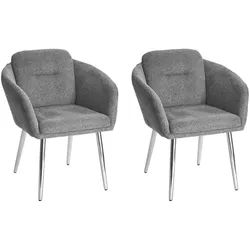 LeGer Home by Lena Gercke Esszimmerstuhl Fleur (Set, 2 St), Strukturstoff, ergonomisches Design, gesteppte Rückenlehne grau