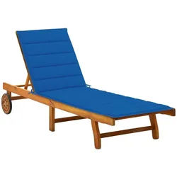 vidaXL Gartenliege 200 x 63 x 85 cm Sonnenliege mit Auflage Akazie Massivholz blau