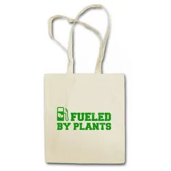 Urban Backwoods Beuteltasche Fueled By Plants Stofftasche Pflanzen Vegan Vegetables Vegetarianism (1-tlg), Vegetarian Vegetarisch Vegetarier Veganer beige